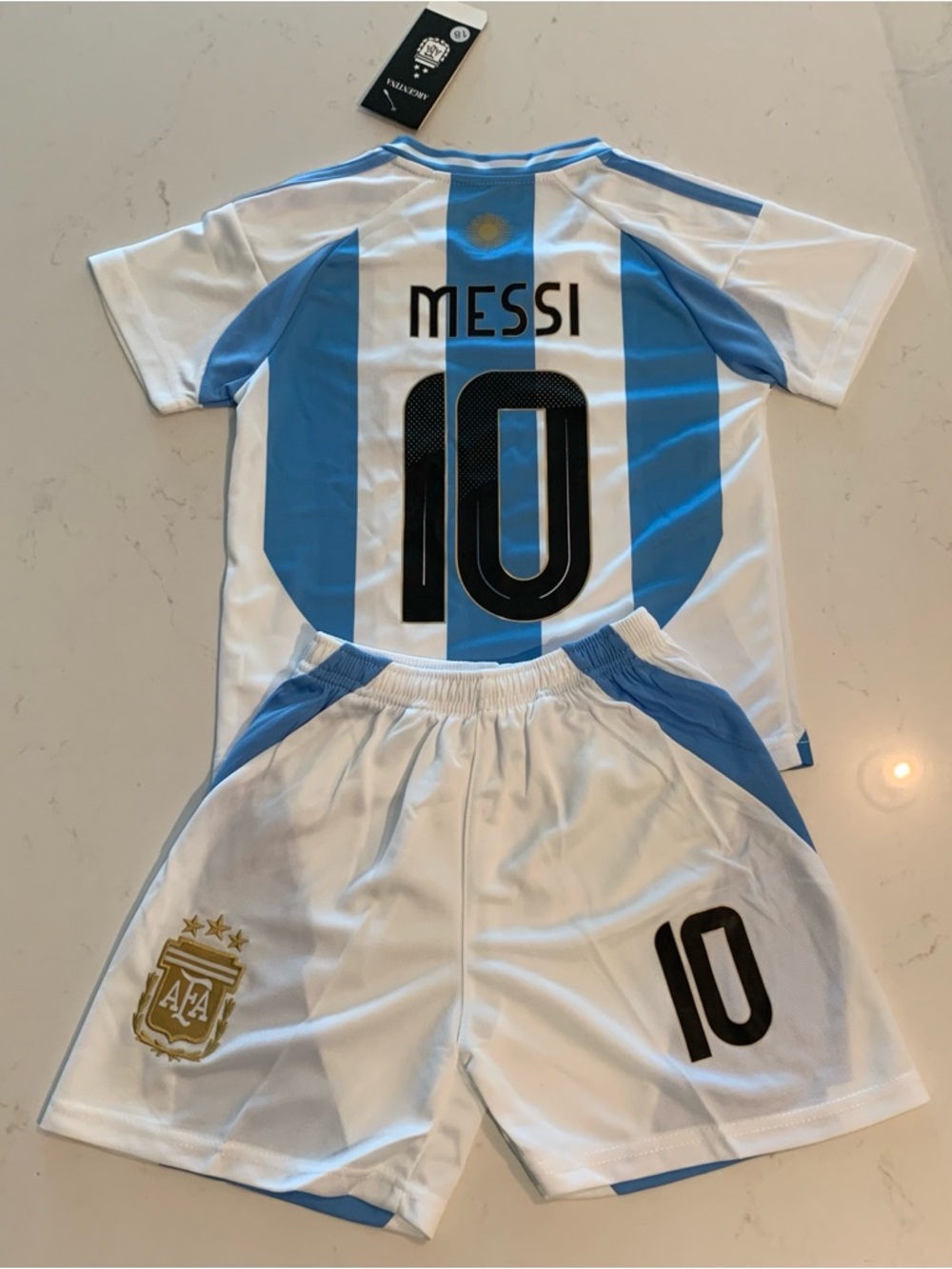 Messi Argentina Youth Jersey Medium 8-9 Size 26 Soccer Jersey #10 Kids Outfit